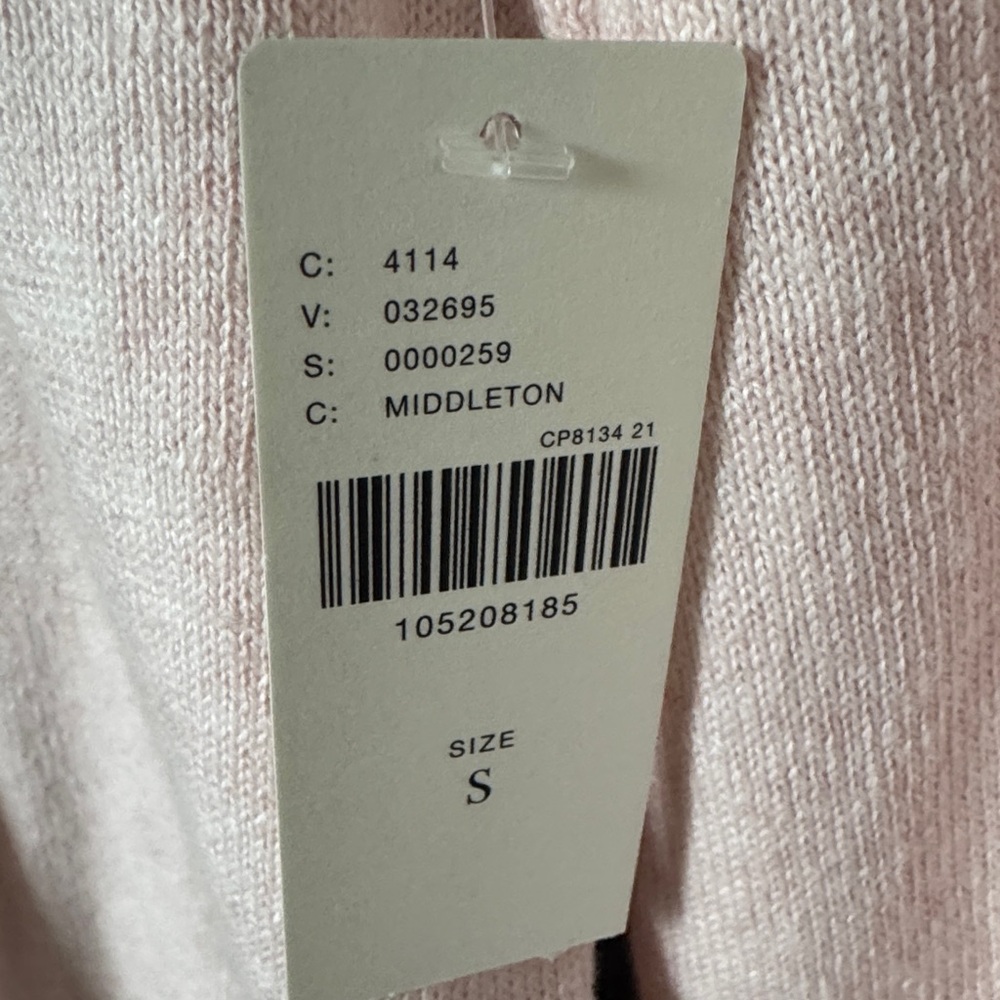 Anthropologie Blush Pink Ribbed-Neck Knit Cardigan - Picture 4 of 10